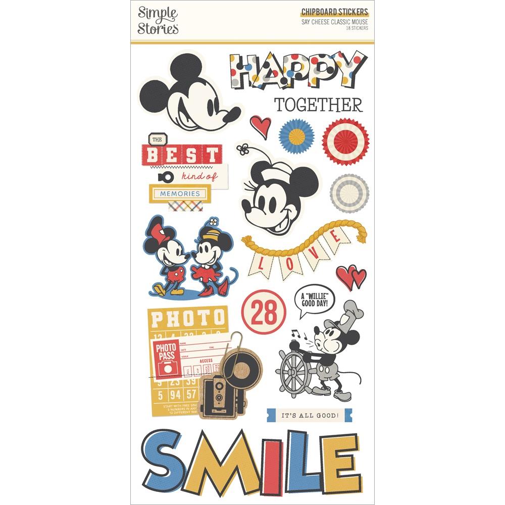 Simple Stories Say Cheese Classic Mouse - Chipboard Stickers