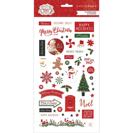 Photoplay Holly And Ivy - Chipboard Stickers