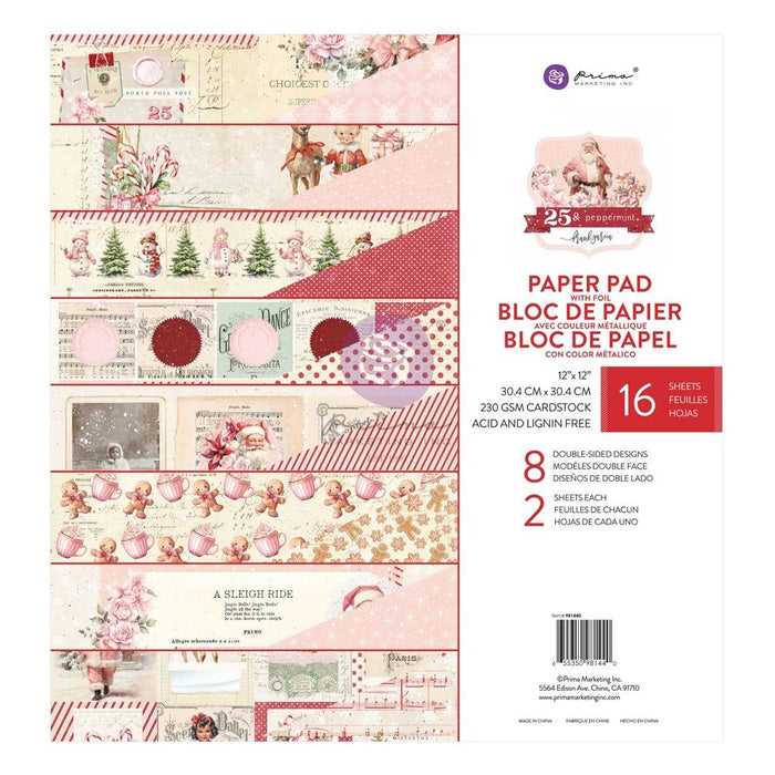 Prima 25 & Peppermint - 12x12 Paper Pack