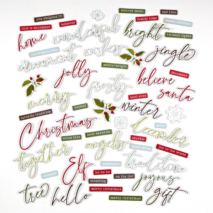 49 & Market Evergreen Season - Chipboard Words