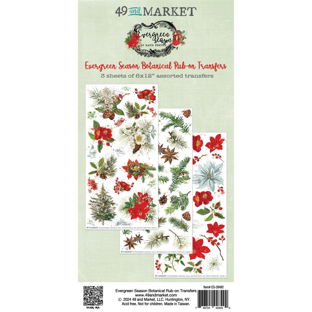 49 & Market Evergreen Season - Botanical Rub-Ons