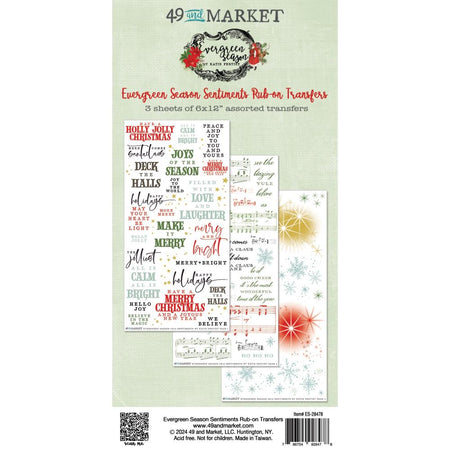 49 & Market Evergreen Season - Sentiments Rub-Ons