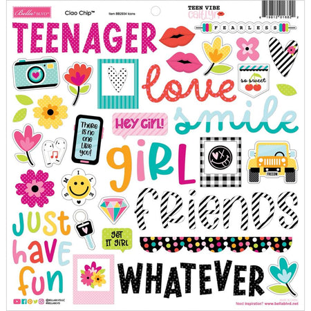 Bella Blvd Teen Vibe Caitlyn - Ciao Chip Chipboard Stickers