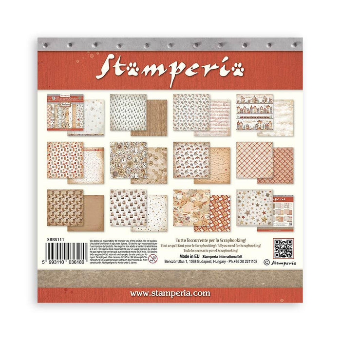 Stamperia Gear Up For Christmas - 8x8 Maxi Backgrounds Paper Pack