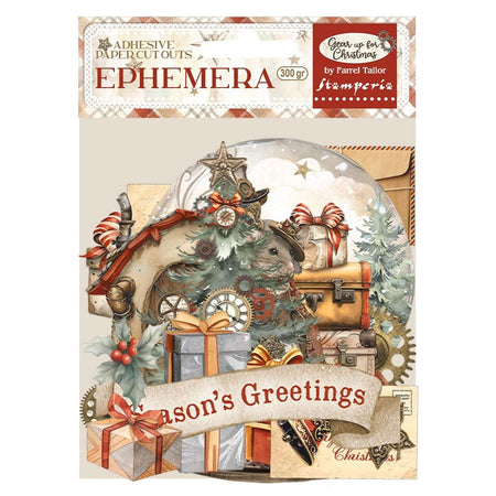 Stamperia Gear Up For Christmas - Adhesive Paper Ephemera