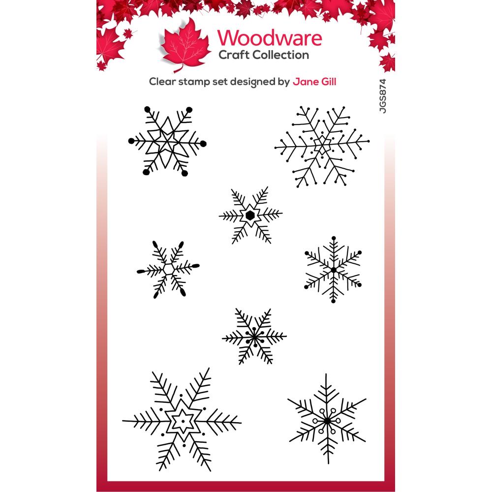 Woodware Clear Stamps - Paintable Baubles Snowflakes