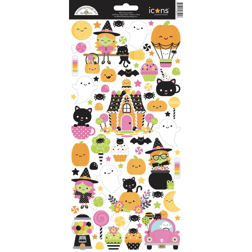 Doodlebug Design Hey Pumpkin - Icon Stickers