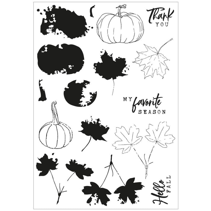 Sizzix Framelits Die with Stamps - Pencil Line Harvest by 49 & Market