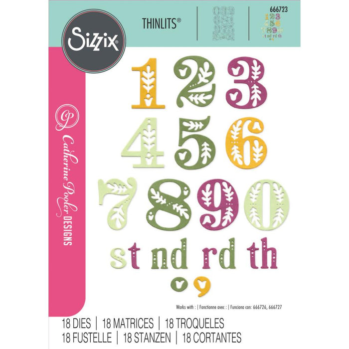 Sizzix Thinlits Die - Folk Numbers by Catherine Pooler