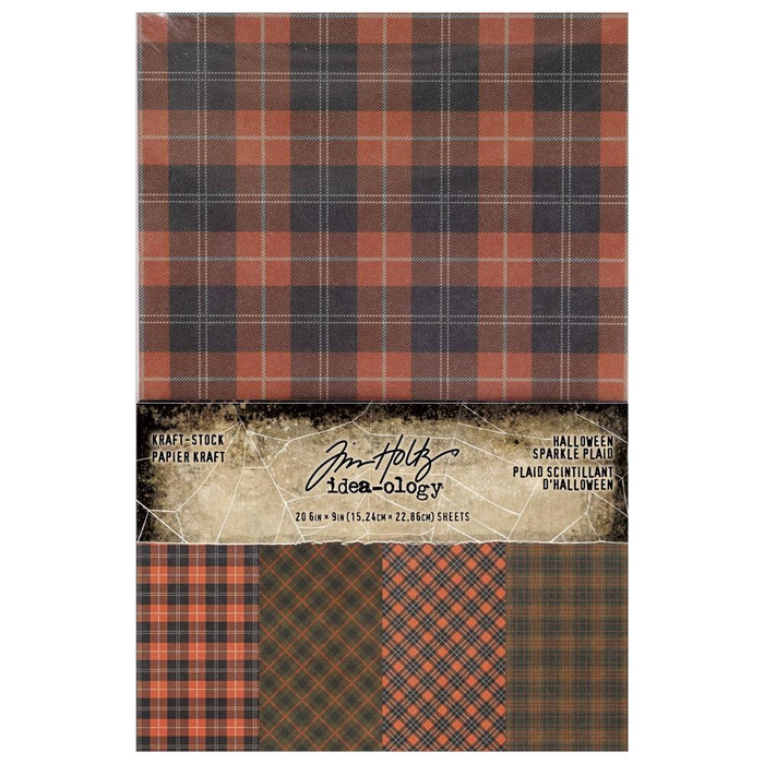 Tim Holtz Idea-ology - Kraft Stock Halloween Sparkle Plaid