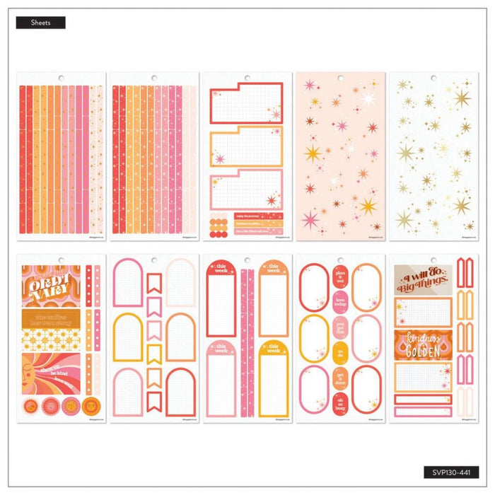 Me & My Big Ideas Happy Planner Sticker Value Pack - Retro Sunset Design