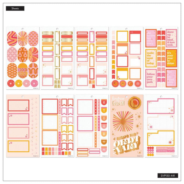 Me & My Big Ideas Happy Planner Sticker Value Pack - Retro Sunset Design