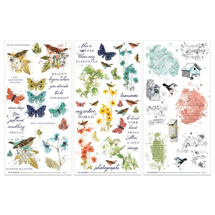 49 & Market Birdsong - Blendable Rub On Transfer Sheet