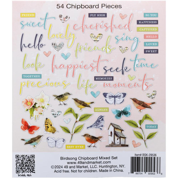 49 & Market Birdsong - Chipboard Mixed Set