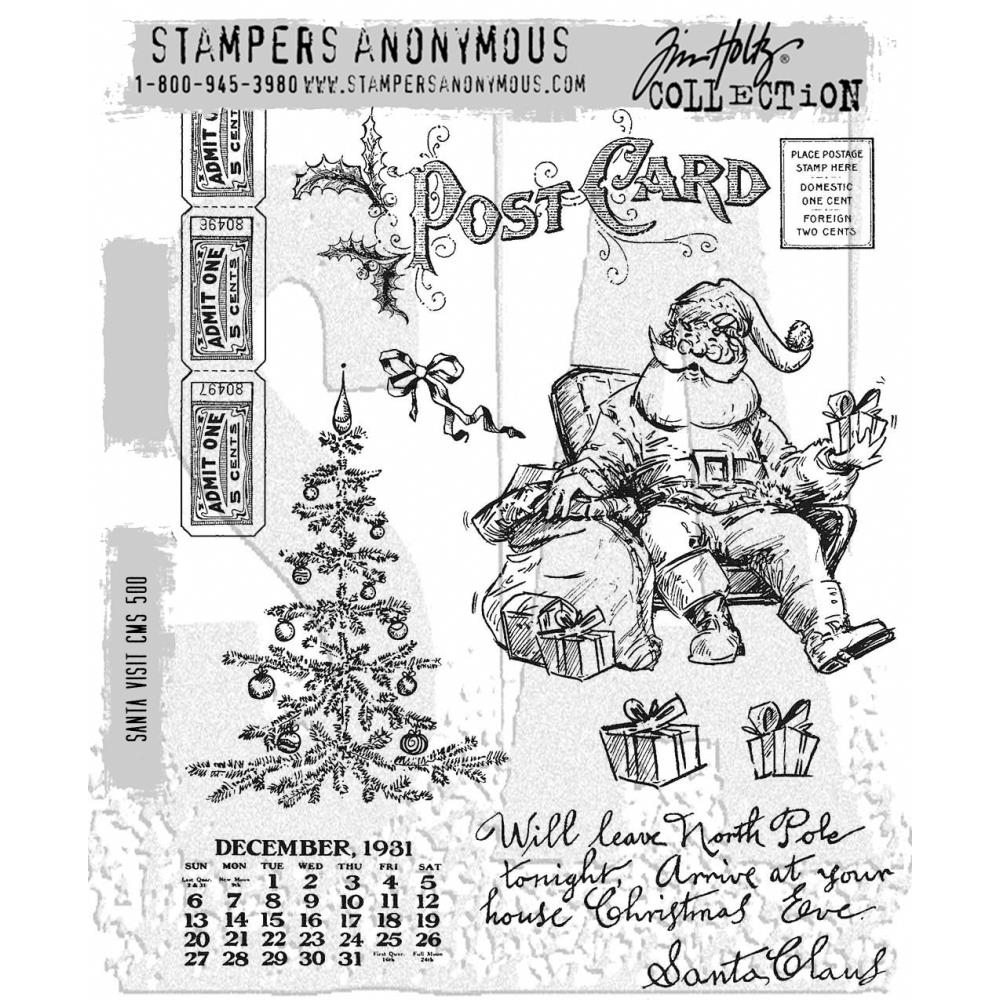 Stampers Anonymous Tim Holtz Collection - Santa Visit