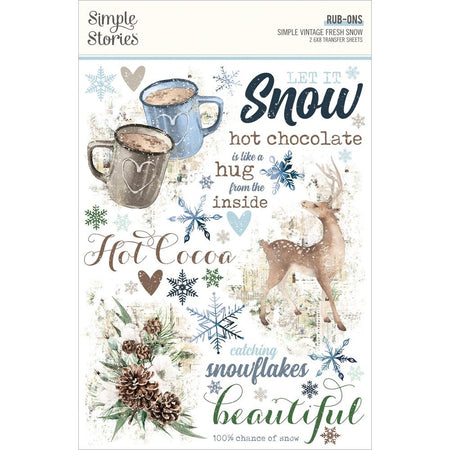 Simple Stories Simple Vintage Fresh Snow - Rub-Ons