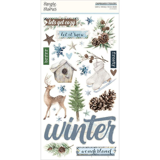 Simple Stories Simple Vintage Fresh Snow - Chipboard Stickers