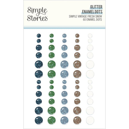 Simple Stories Simple Vintage Fresh Snow - Glitter Enamel Dots