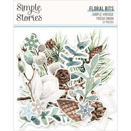 Simple Stories Simple Vintage Fresh Snow - Floral Bits & Pieces