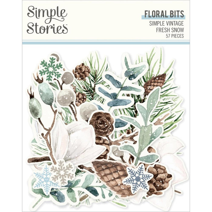 Simple Stories Simple Vintage Fresh Snow - Floral Bits & Pieces