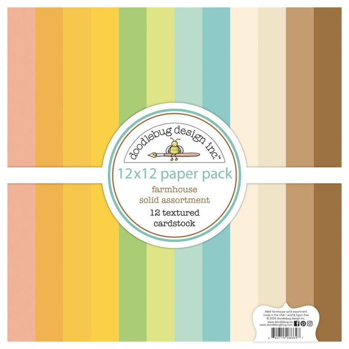 Doodlebug Design Farmhouse - Textured 12x12 Paper Pack