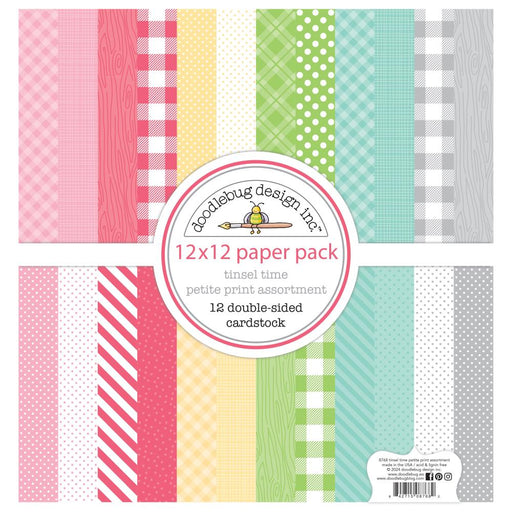 Doodlebug Design Tinsel Time - Petite Prints 12x12 Paper Pack