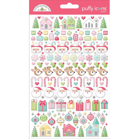 Doodlebug Design Tinsel Time - Puffy Icon Stickers