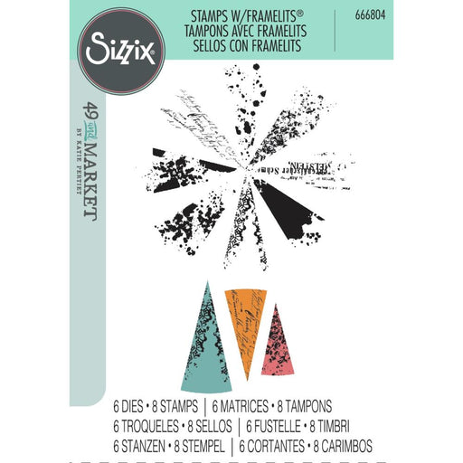 Sizzix Framelits Dies With Stamps - 49 & Market Build A Burst Artsy Lace Mix