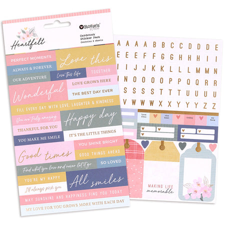 Rosie's Studio Heartfelt - Cardstock Sticker Pack