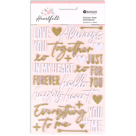 Rosie's Studio Heartfelt - Glitter Foam Stickers