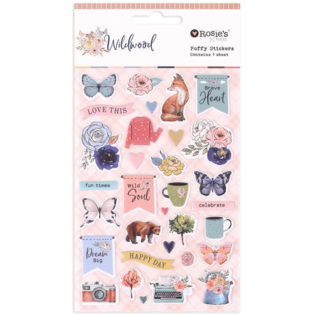 Rosie's Studio Wildwood - Puffy Motif Stickers