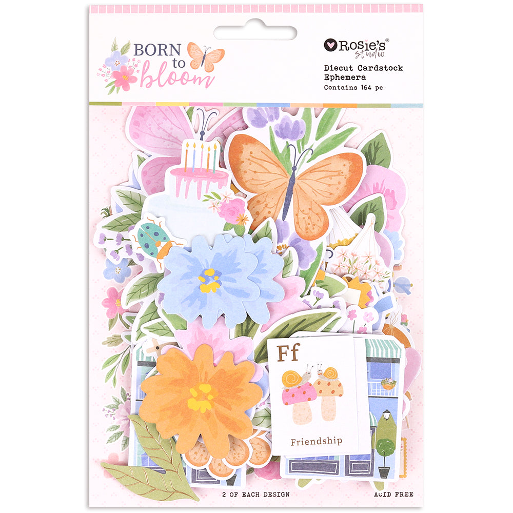 Rosie's Studio Born To Bloom - Die Cut Ephemera Pack