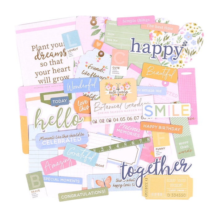 Rosie's Studio Born To Bloom - Die Cut Ephemera Sentiments