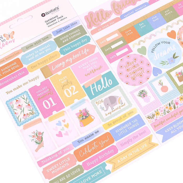 Rosie's Studio Born To Bloom - Cardstock Sticker Pack