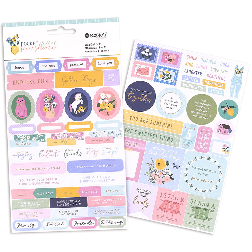 Rosie's Studio Pocket Full Of Sunshine - Cardstock Sticker Pack