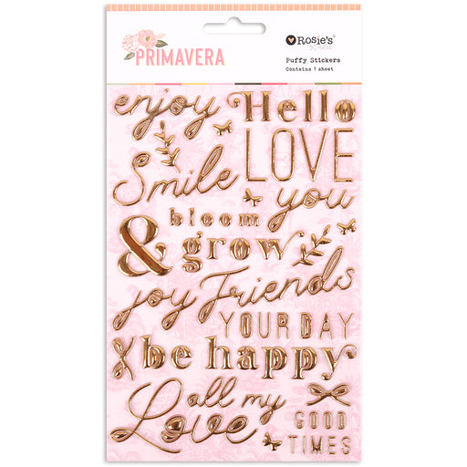 Rosie's Studio Primavera - Gold Puffy Sentiments Stickers