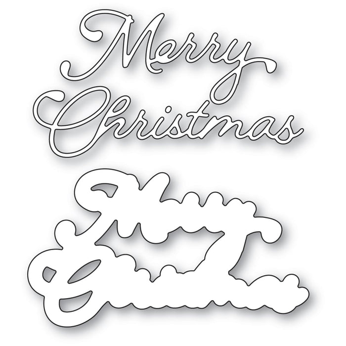 Poppystamps Die - Merry Christmas Moonlight Script