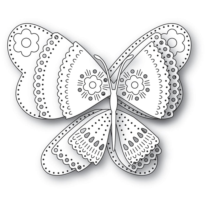 Poppystamps Die - Nordic Floral Butterfly