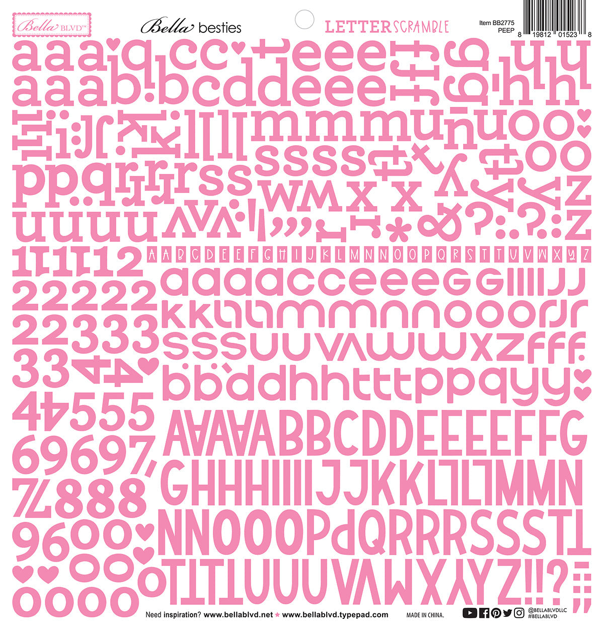 Bella Blvd Besties Letter Scramble Stickers - Peep