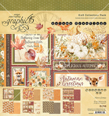 Graphic 45 Autumn Greetings - 8x8 Pack