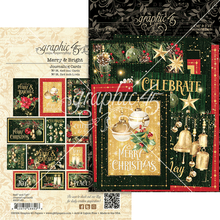 Graphic 45 Merry & Bright - Journaling Cards