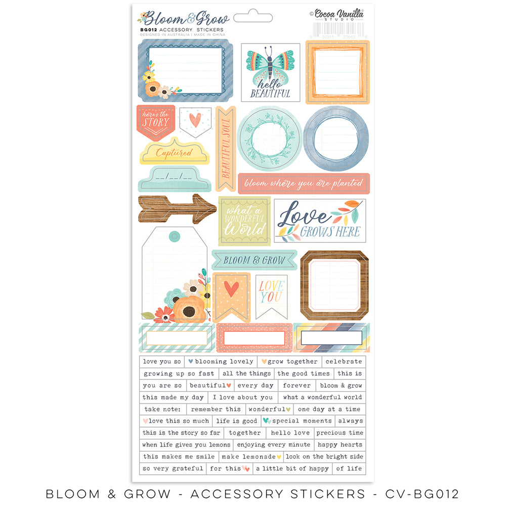 Cocoa Vanilla Studio Bloom & Grow - Accessory Stickers