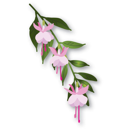 Memory Box Die - Little Fuchsia Flower Trio and Branch