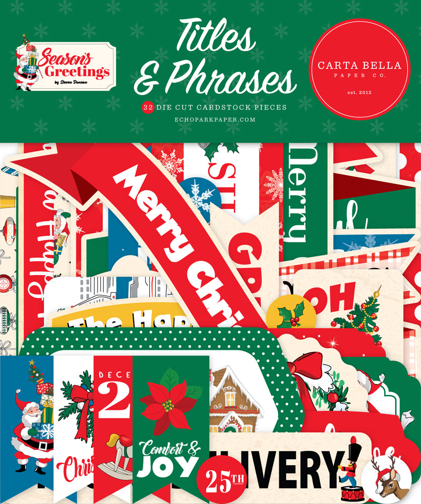 Carta Bella Season's Greetings - Ephemera Titles & Phrases