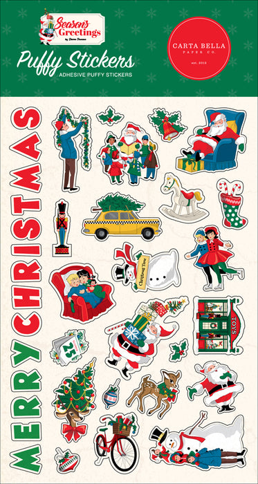 Carta Bella Season's Greetings - Puffy Stickers