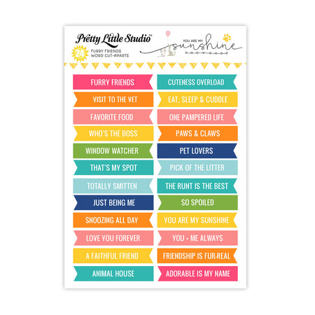 Pretty Little Studio You Are My Sunshine - Furry Friends Word Flags Cut Aparts