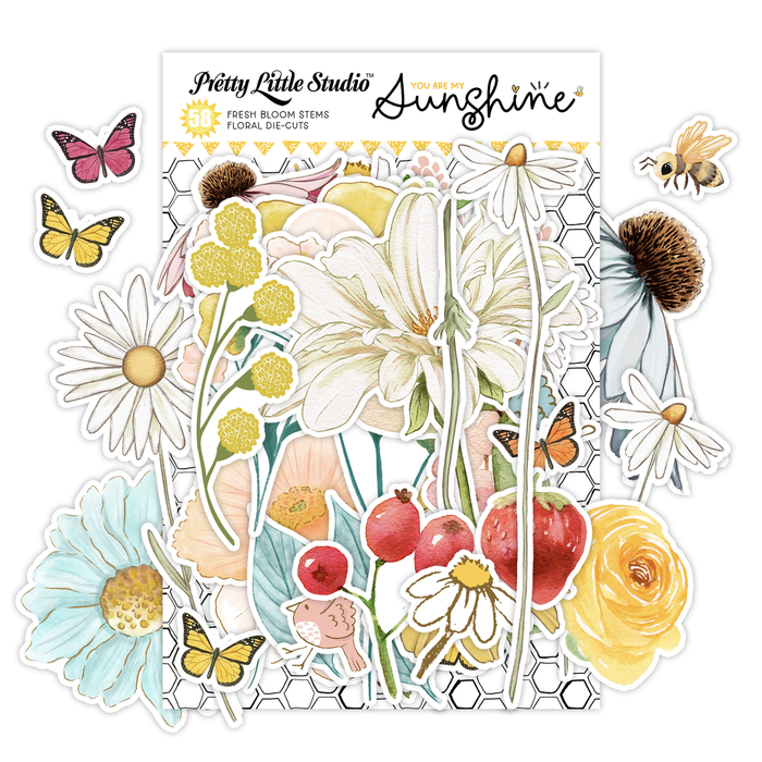 Pretty Little Studio You Are My Sunshine - Fresh Bloom Stems Die Cuts