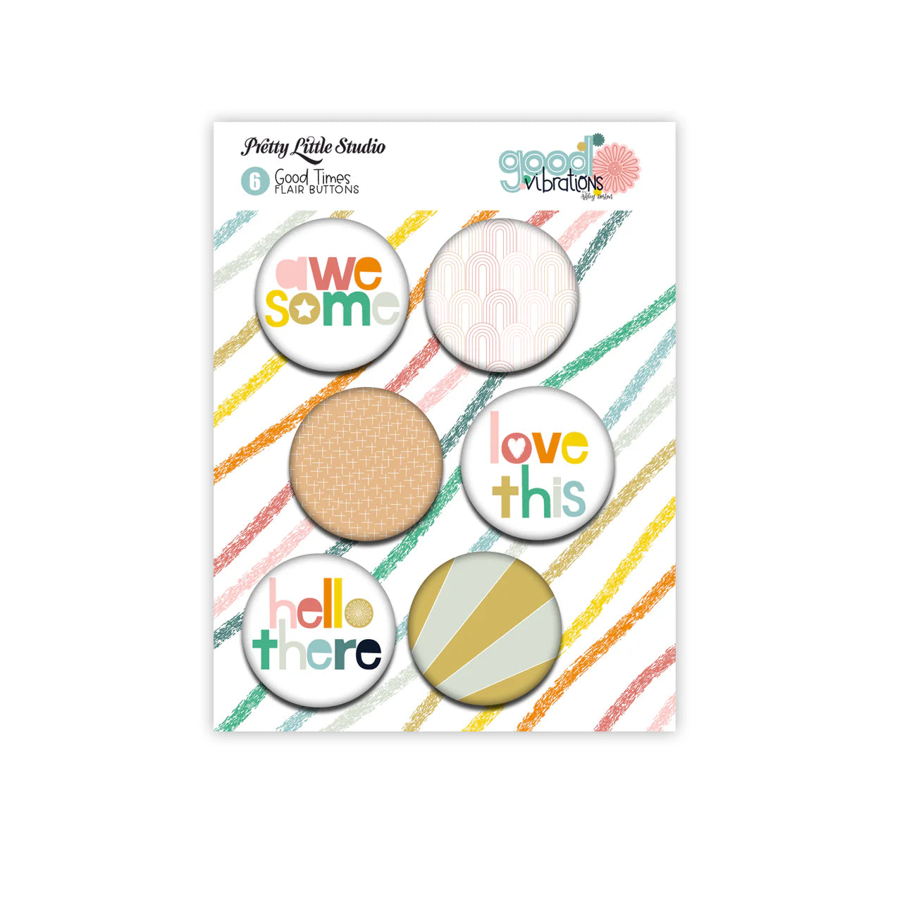 Pretty Little Studio Good Vibrations - Good Times Flair Buttons