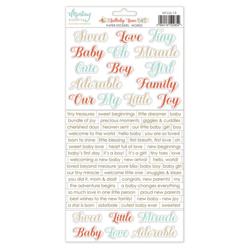 Mintay Papers Lullaby Lane - Paper Stickers Words