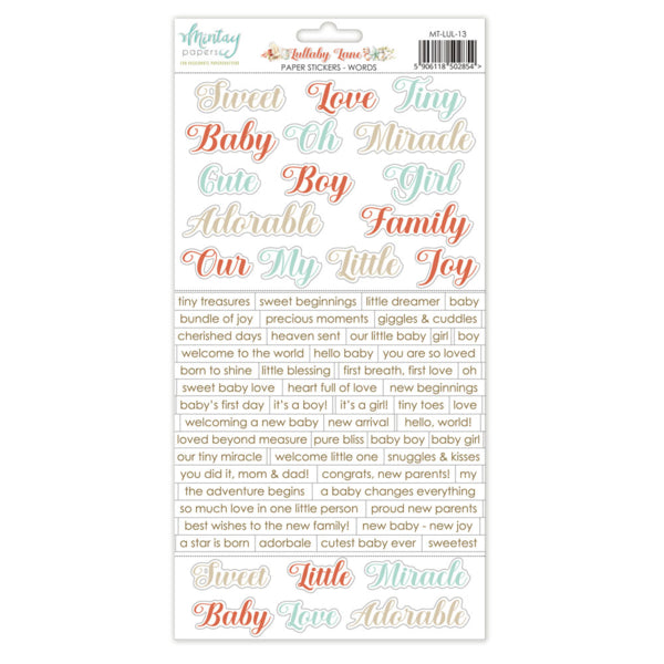 Mintay Papers Lullaby Lane - Paper Stickers Words